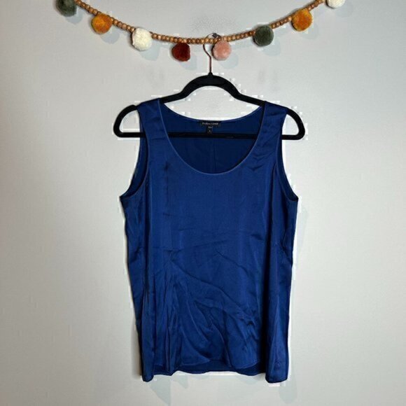 Eileen Fisher blue silk blend tank top - Picture 1 of 5